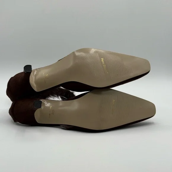 Pierre Dumas Carmela Women's Brown Micro Suede Slingback Stiletto Heels Sz 10 - Picture 13 of 16